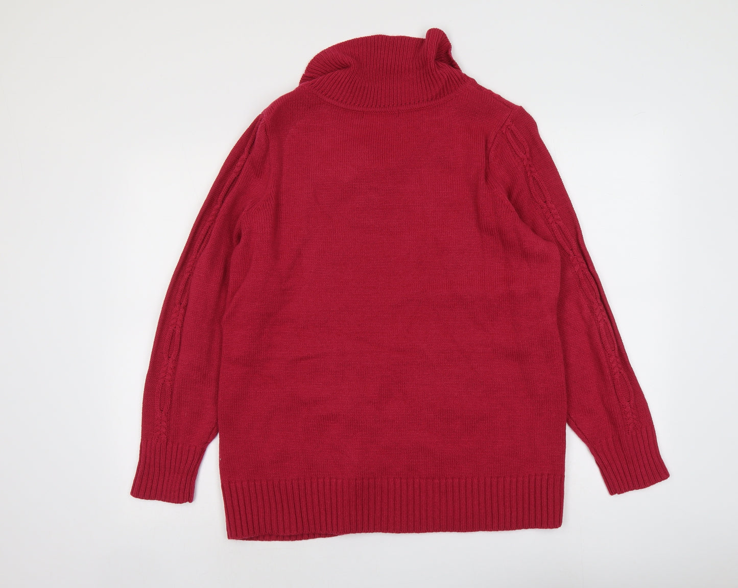 Bonmarché Womens Purple Roll Neck Acrylic Pullover Jumper Size L