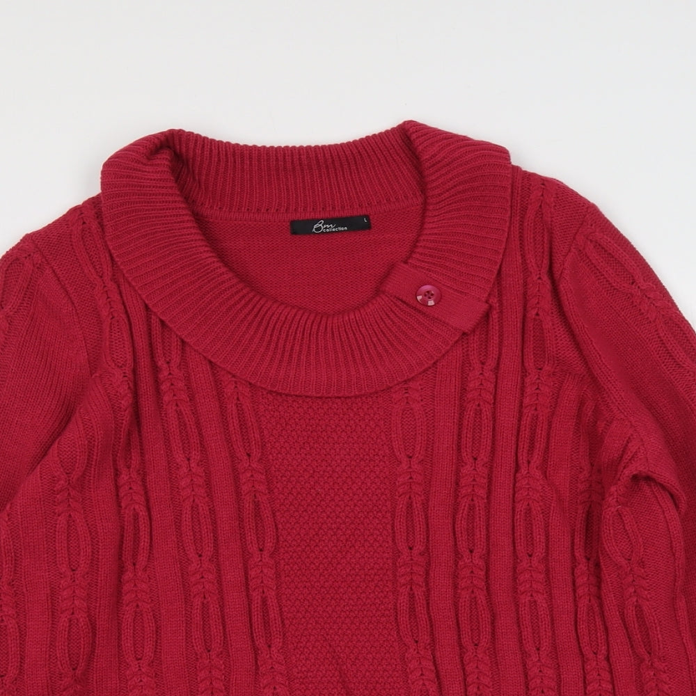 Bonmarché Womens Purple Roll Neck Acrylic Pullover Jumper Size L