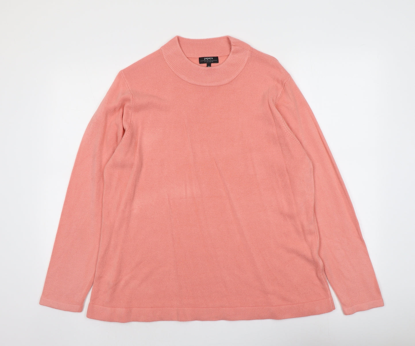 Papaya Womens Orange Round Neck Acrylic Pullover Jumper Size 20