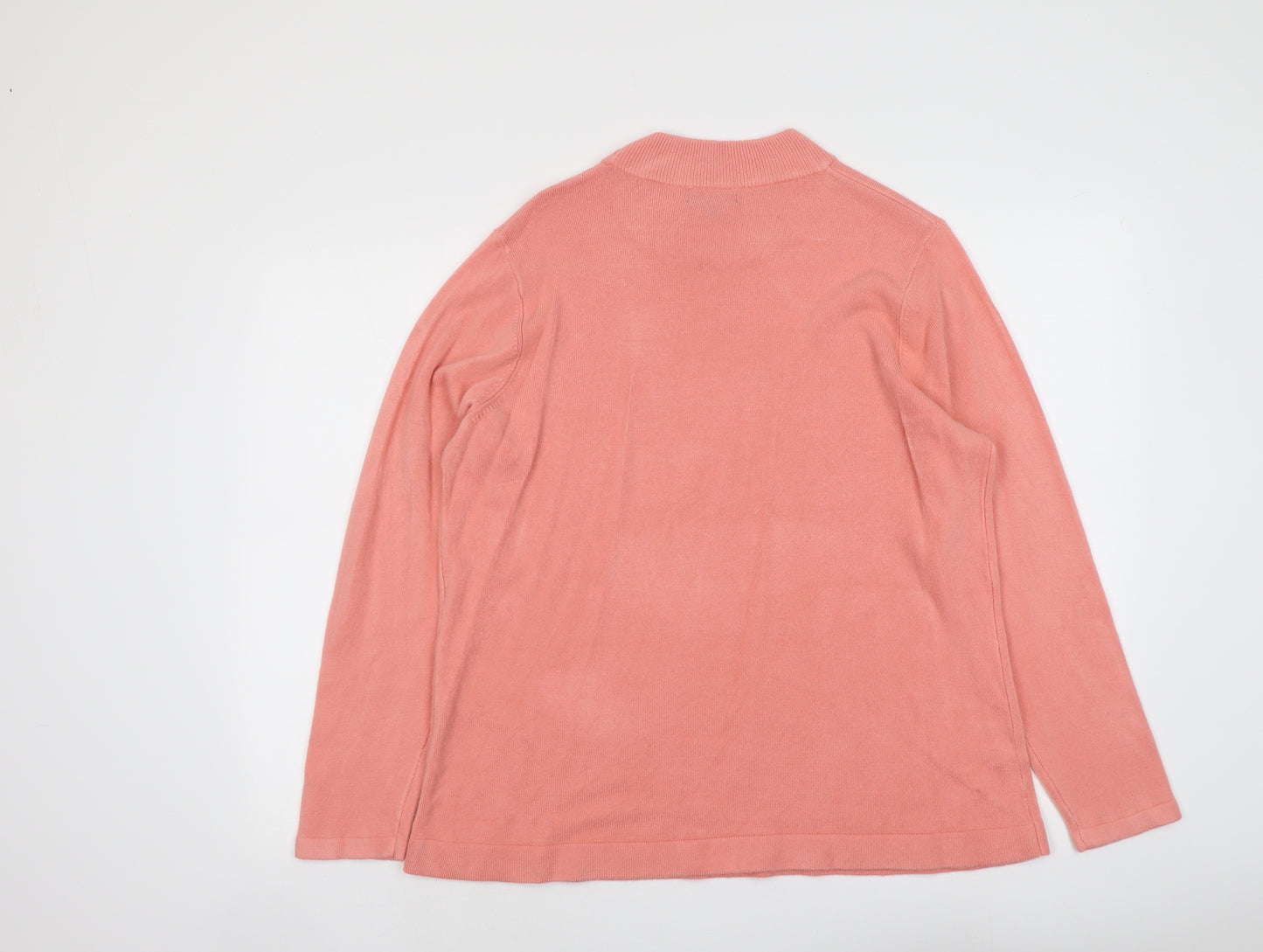Papaya Womens Orange Round Neck Acrylic Pullover Jumper Size 20