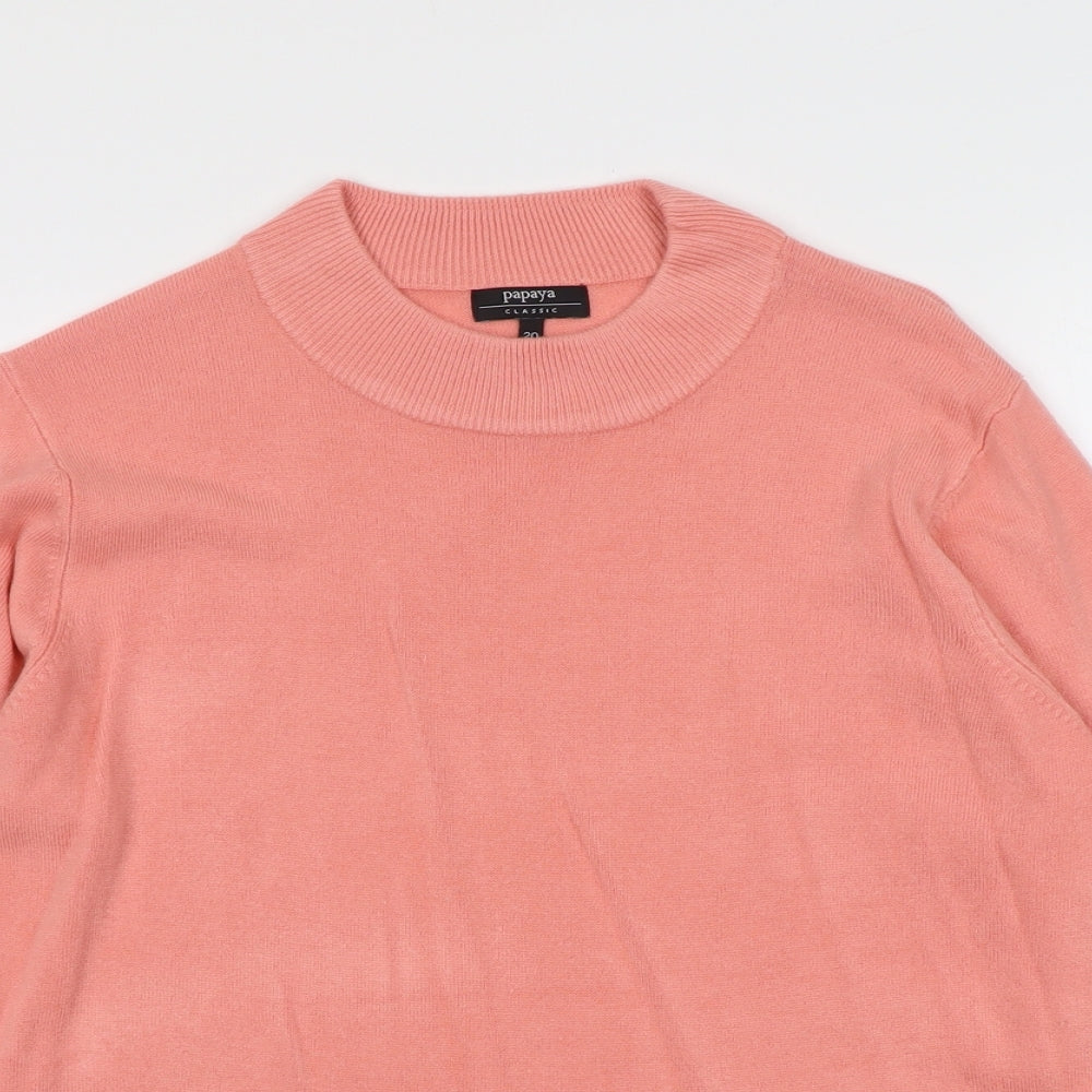 Papaya Womens Orange Round Neck Acrylic Pullover Jumper Size 20