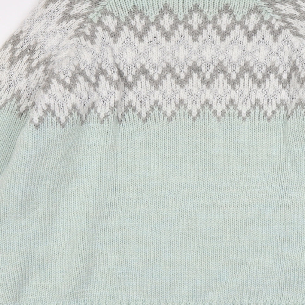 George Womens Green High Neck Geometric Acrylic Pullover Jumper Size 22