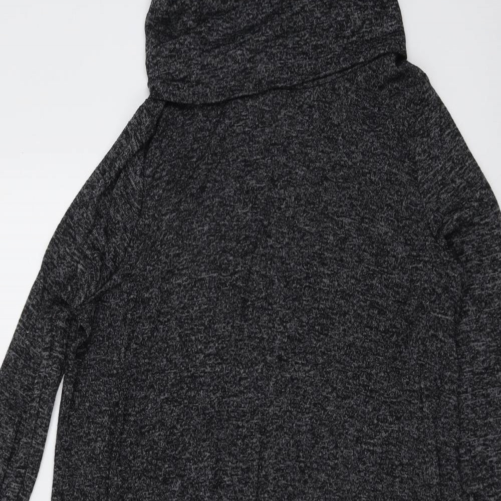 New Look Womens Grey Roll Neck Viscose Pullover Jumper Size 10 - Asymmetric