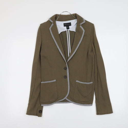 Mango Womens Green Cotton Jacket Blazer Size S