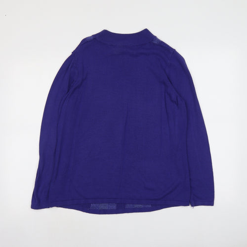 Bonmarché Womens Blue Round Neck Acrylic Pullover Jumper Size M