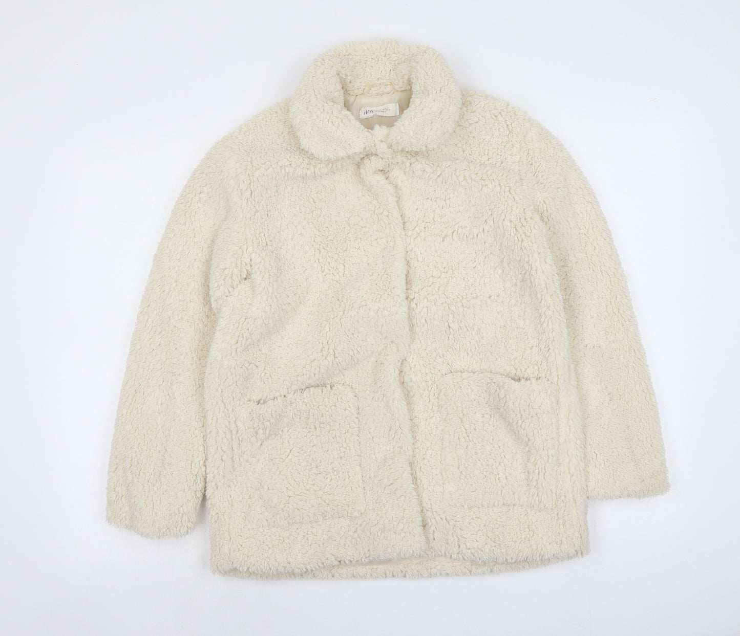H&M Girls Ivory Jacket Size 10-11 Years Button - Teddy Bear Style