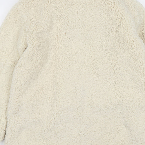H&M Girls Ivory Jacket Size 10-11 Years Button - Teddy Bear Style