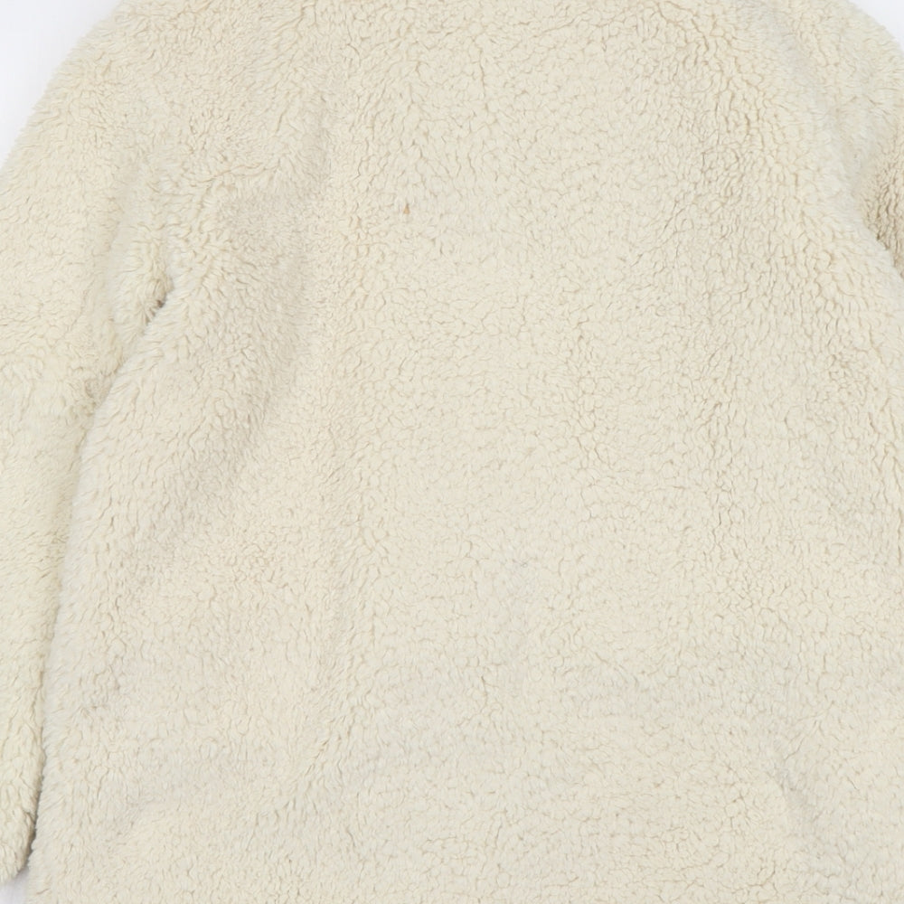 H&M Girls Ivory Jacket Size 10-11 Years Button - Teddy Bear Style