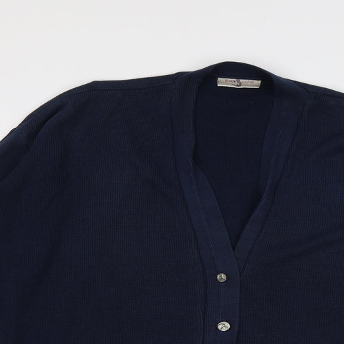Bonmarché Womens Blue V-Neck Acrylic Cardigan Jumper Size M