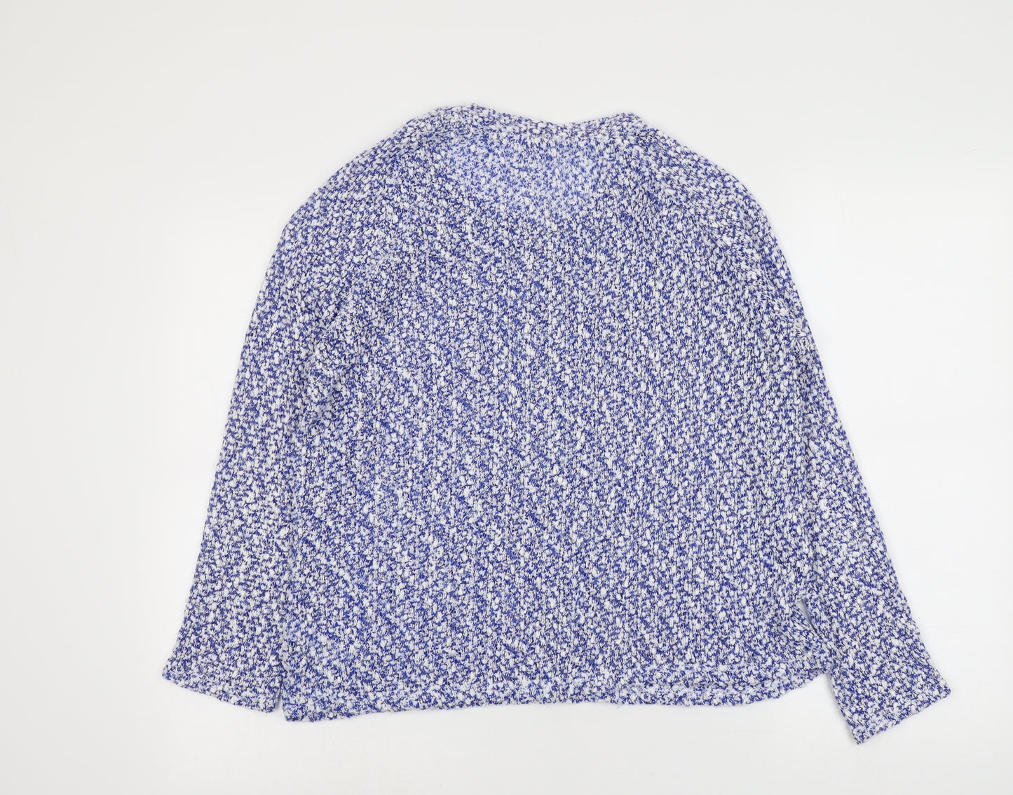 George Womens Blue Round Neck Geometric Polyester Pullover Jumper Size 12