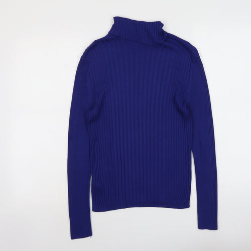 Cooperative Womens Blue Roll Neck Viscose Pullover Jumper Size M
