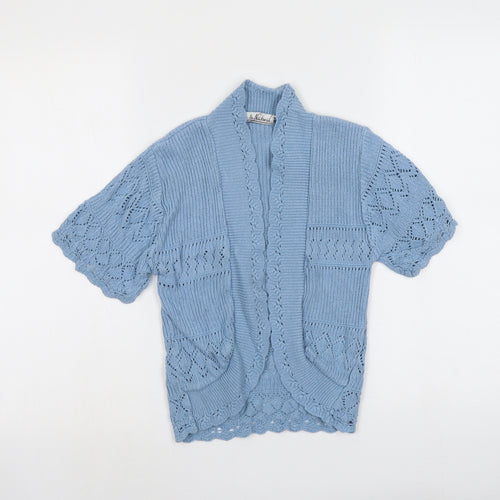 Pure&Natural Womens Blue V-Neck Cotton Cardigan Jumper Size M