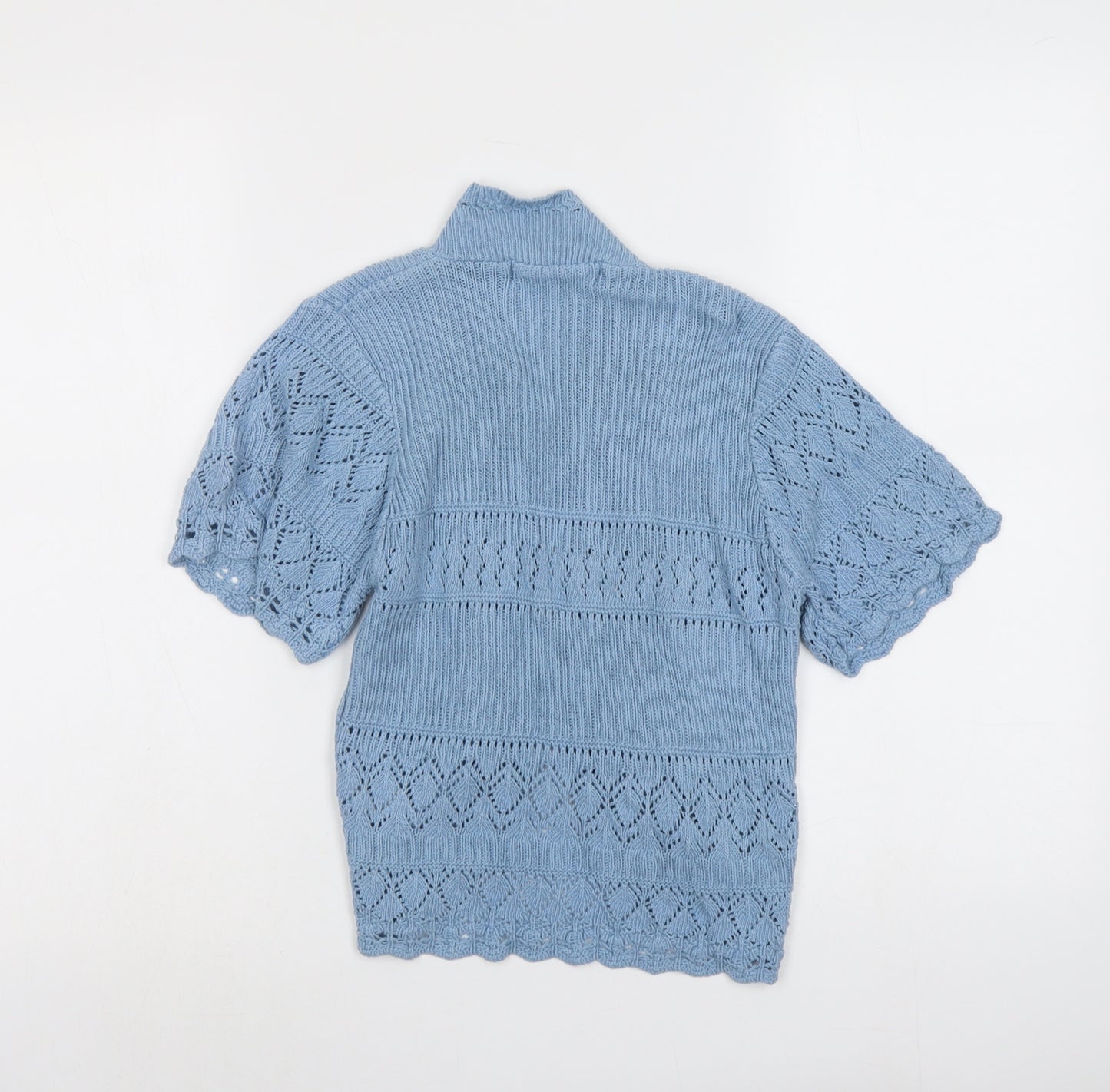 Pure&Natural Womens Blue V-Neck Cotton Cardigan Jumper Size M
