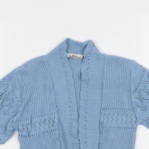Pure&Natural Womens Blue V-Neck Cotton Cardigan Jumper Size M