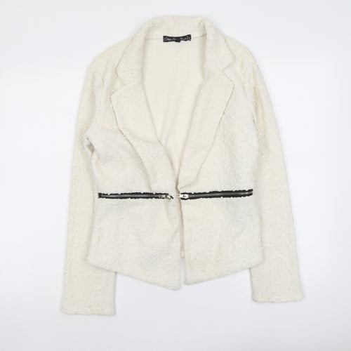 Mela London Womens Ivory Jacket Size 12 Hook & Eye