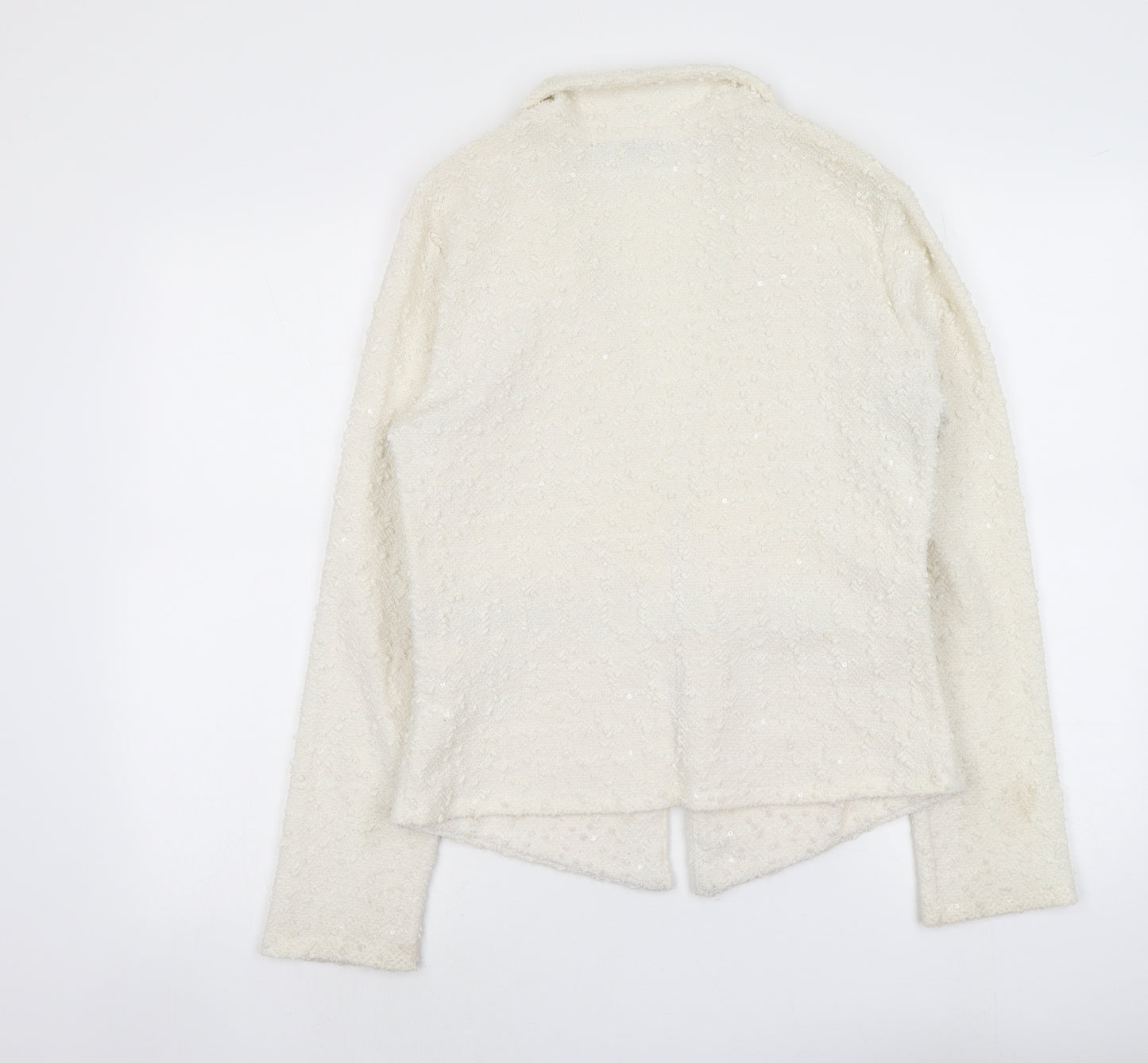 Mela London Womens Ivory Jacket Size 12 Hook & Eye