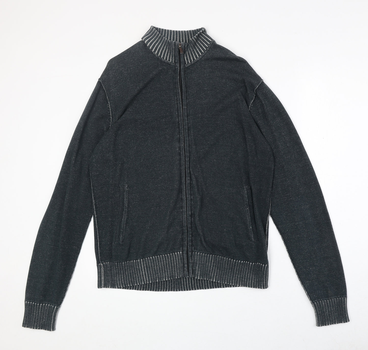 Foxhole Mens Grey Cotton Full Zip Sweatshirt Size L