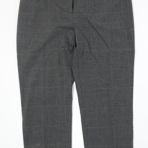Kapp Ahl Womens Grey Plaid Polyester Trousers Size 33 in Regular Zip