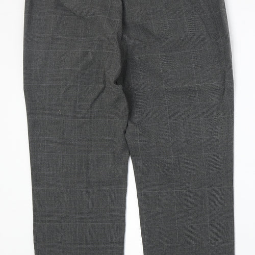Kapp Ahl Womens Grey Plaid Polyester Trousers Size 33 in Regular Zip