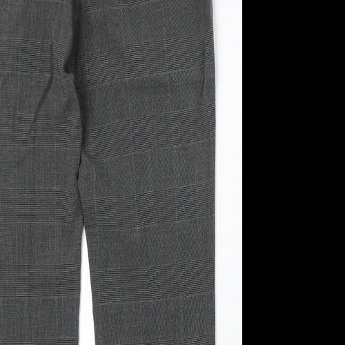 Kapp Ahl Womens Grey Plaid Polyester Trousers Size 33 in Regular Zip