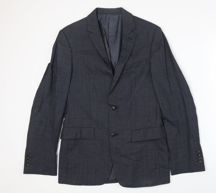 Marks and Spencer Mens Blue Wool Jacket Suit Jacket Size 36 Regular
