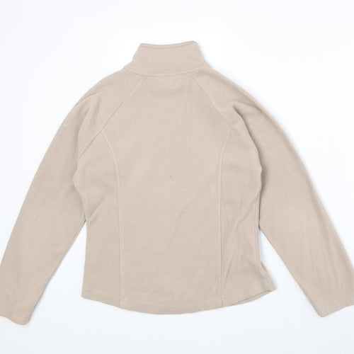 Active Womens Beige Polyester Pullover Sweatshirt Size 8 Zip