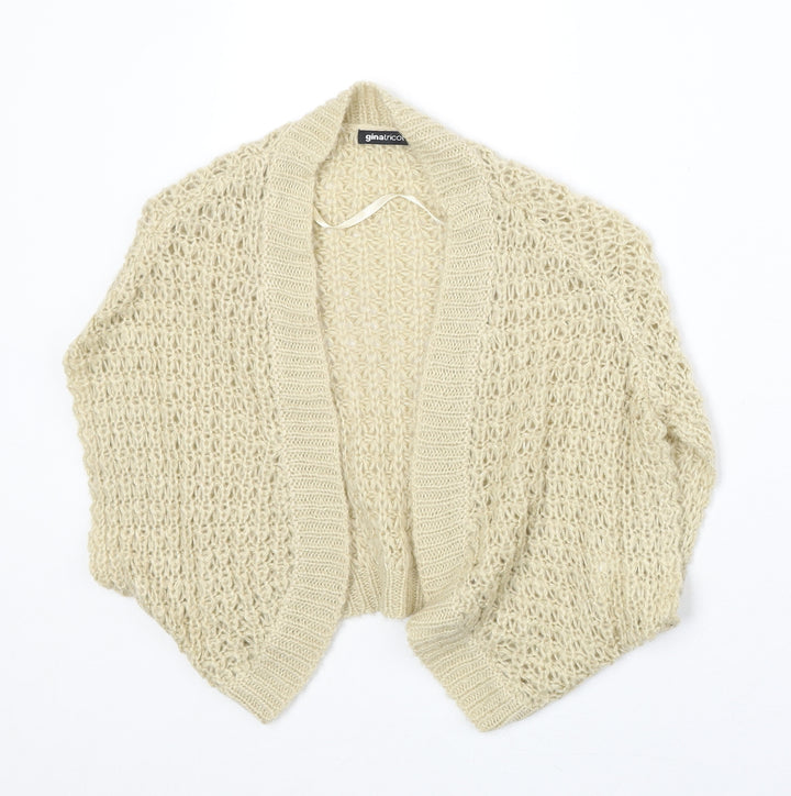 Gina Tricot Womens Beige V-Neck Acrylic Cardigan Jumper Size XS