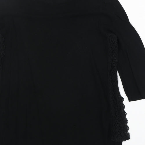 Woolworths Womens Black Round Neck Cotton Pullover Jumper Size M