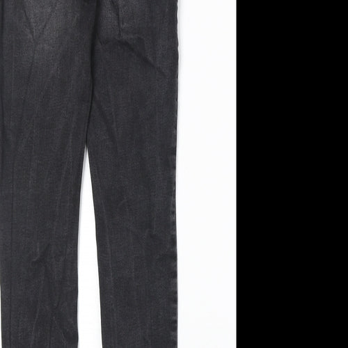 Denim & Co. Womens Black Cotton Skinny Jeans Size 12 Regular Zip