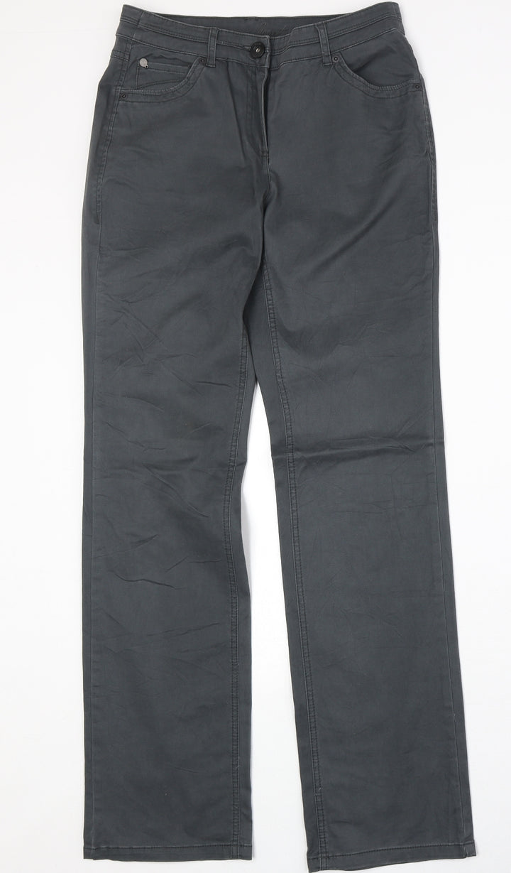 Cecil Womens Grey Cotton Straight Jeans Size 28 in Regular Zip