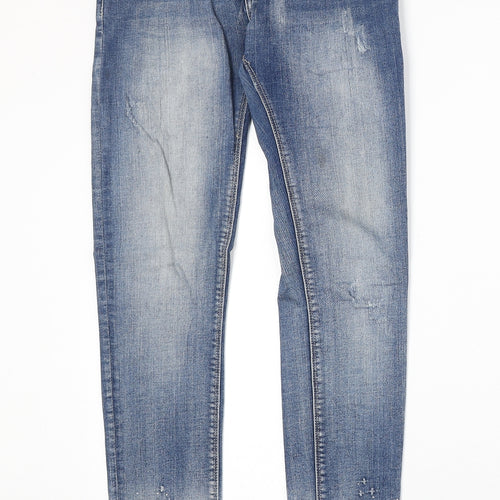 Preworn Womens Blue Cotton Skinny Jeans Size S Regular Zip