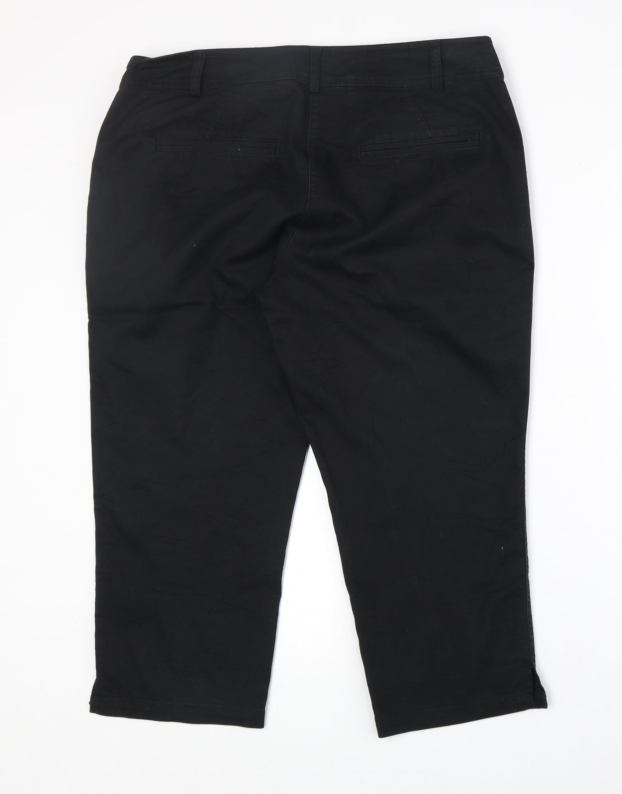 Lindex Womens Black Cotton Cropped Jeans Size 34 in Regular Zip