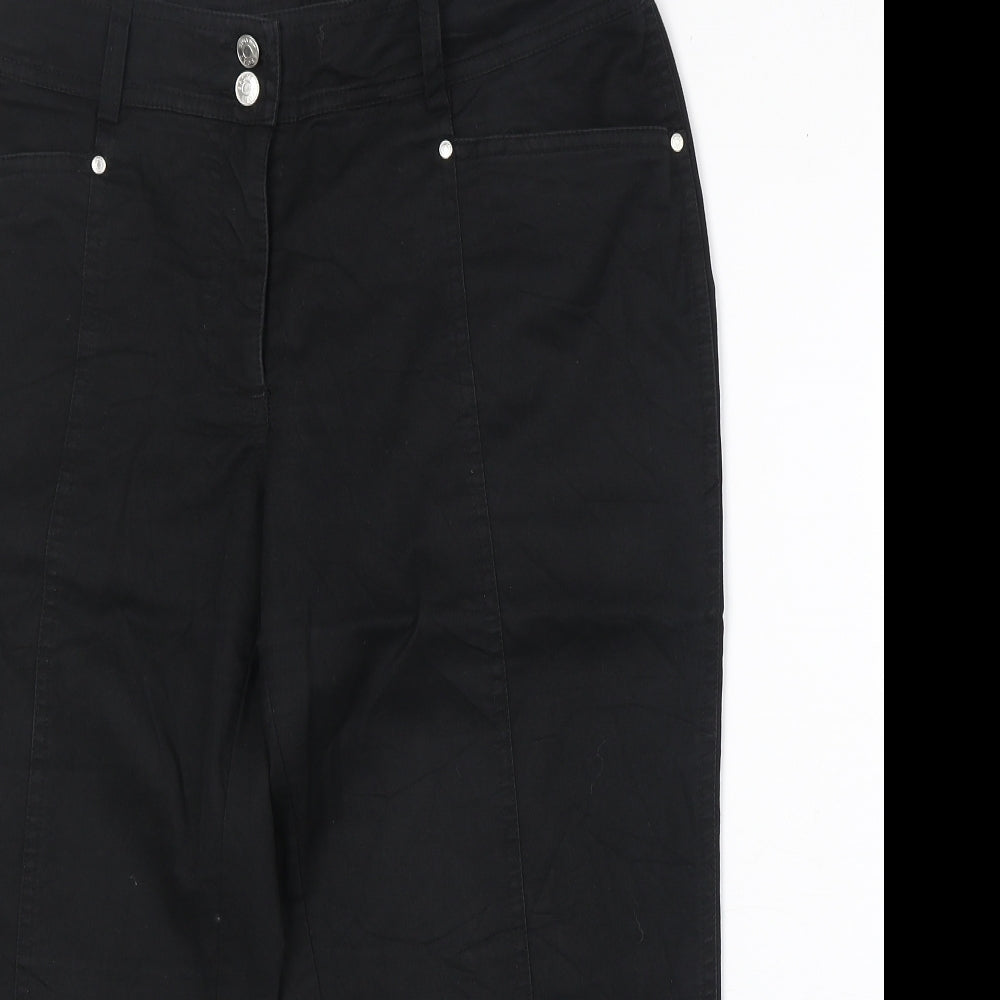 Lindex Womens Black Cotton Cropped Jeans Size 34 in Regular Zip