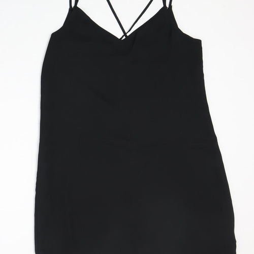 Pimkie Womens Black Polyester Slip Dress Size M V-Neck Pullover