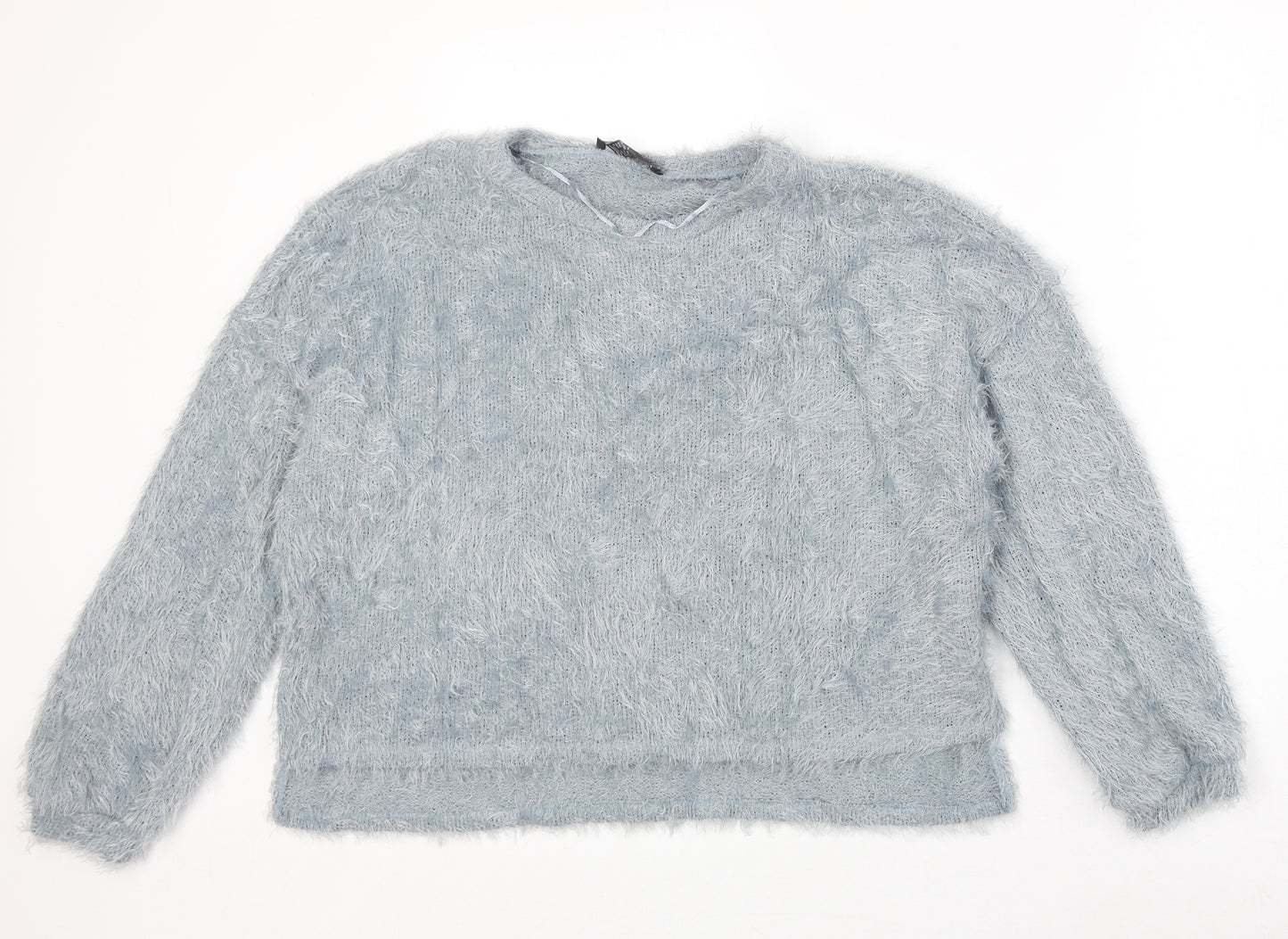 Primark Womens Blue Round Neck Polyester Pullover Jumper Size L