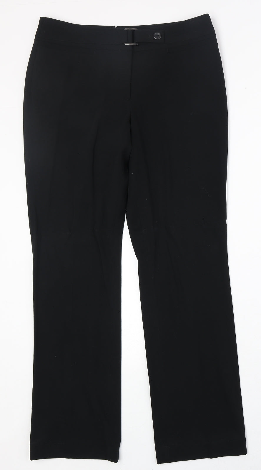 NEXT Womens Black Polyester Dress Pants Trousers Size 16 Slim Zip