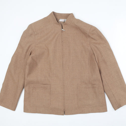 Oscar B Womens Brown Jacket Size 18 Zip