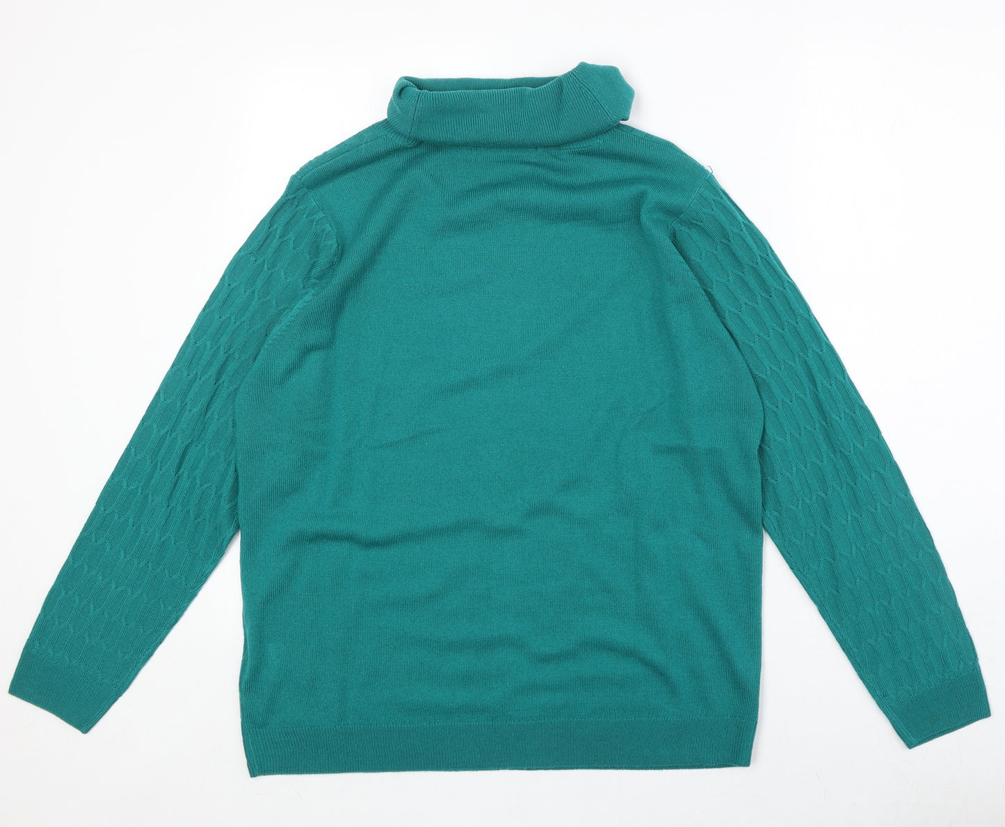 EWM Womens Green Roll Neck Acrylic Pullover Jumper Size L