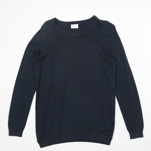 VILA Womens Blue Round Neck Acrylic Pullover Jumper Size M