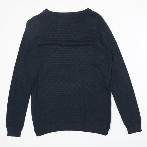 VILA Womens Blue Round Neck Acrylic Pullover Jumper Size M