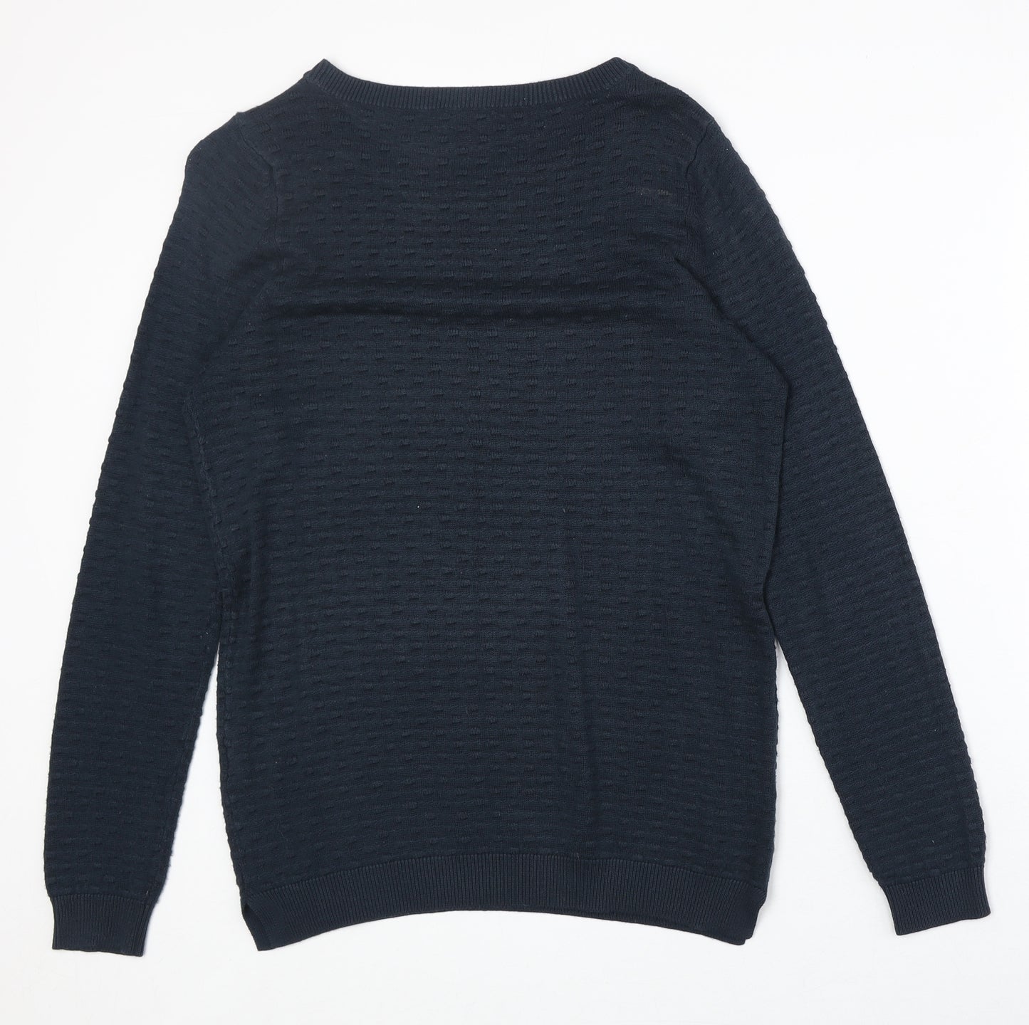 VILA Womens Blue Round Neck Acrylic Pullover Jumper Size M