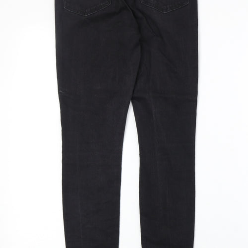 Topshop Womens Black Cotton Skinny Jeans Size 28 in Regular Zip