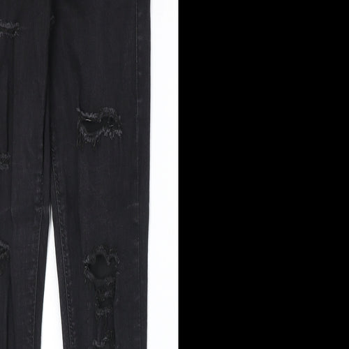 Topshop Womens Black Cotton Skinny Jeans Size 28 in Regular Zip