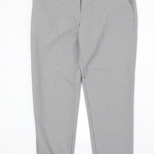 Dorothy Perkins Womens Grey Geometric Polyester Chino Trousers Size 8 Regular Zip