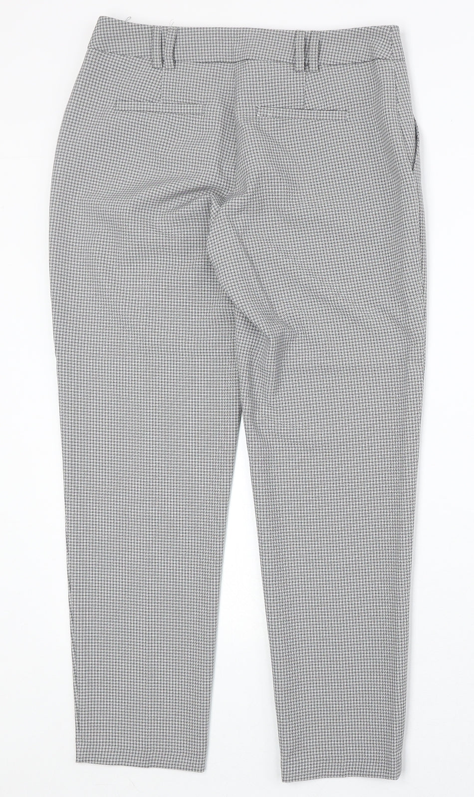 Dorothy Perkins Womens Grey Geometric Polyester Chino Trousers Size 8 Regular Zip
