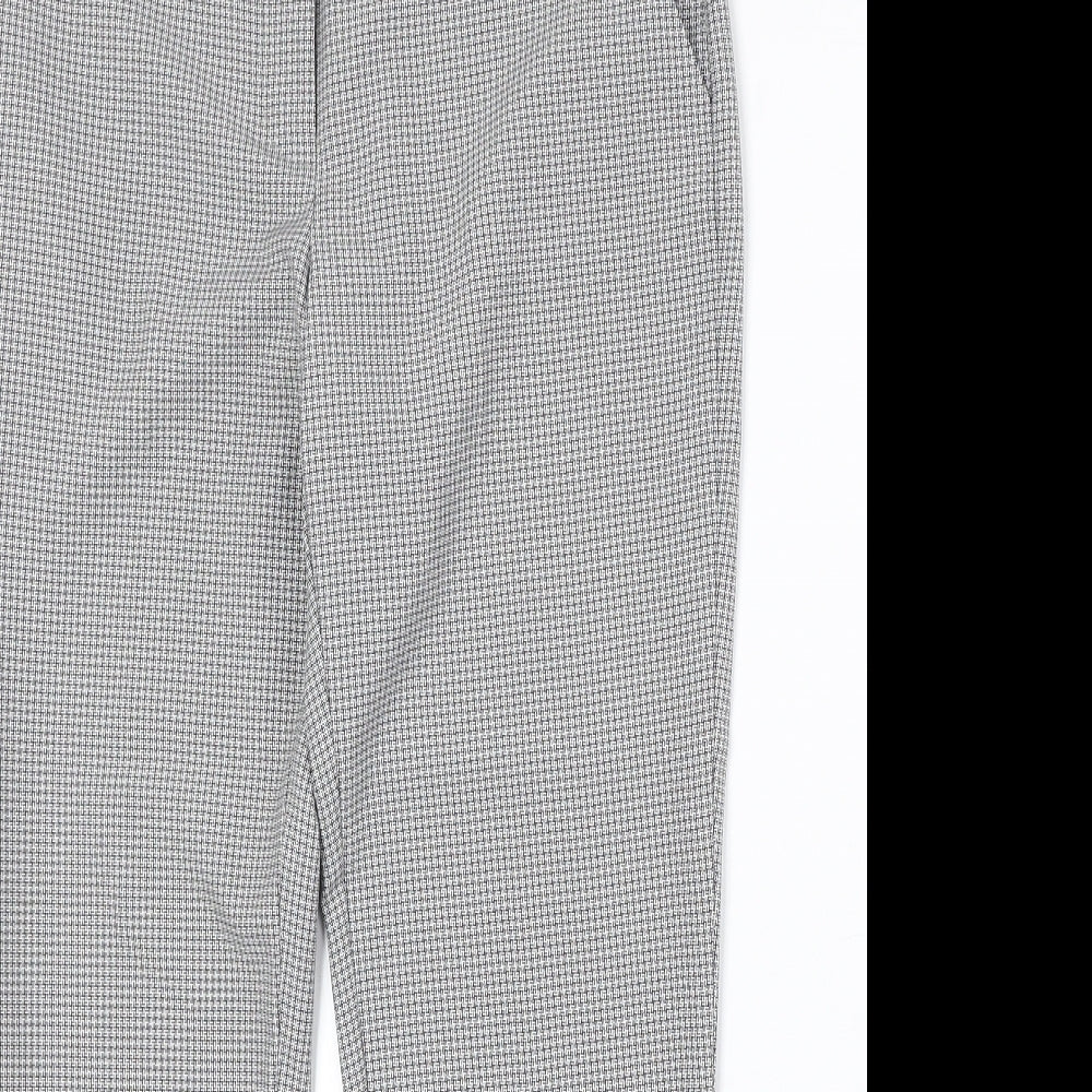 Dorothy Perkins Womens Grey Geometric Polyester Chino Trousers Size 8 Regular Zip