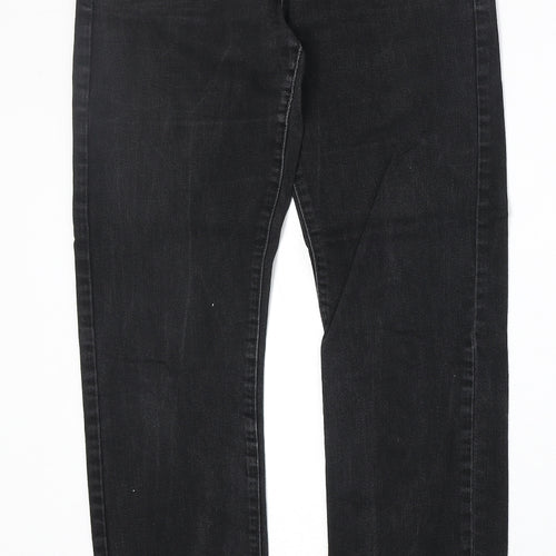 CLD Womens Black Cotton Straight Jeans Size 28 in Regular Zip