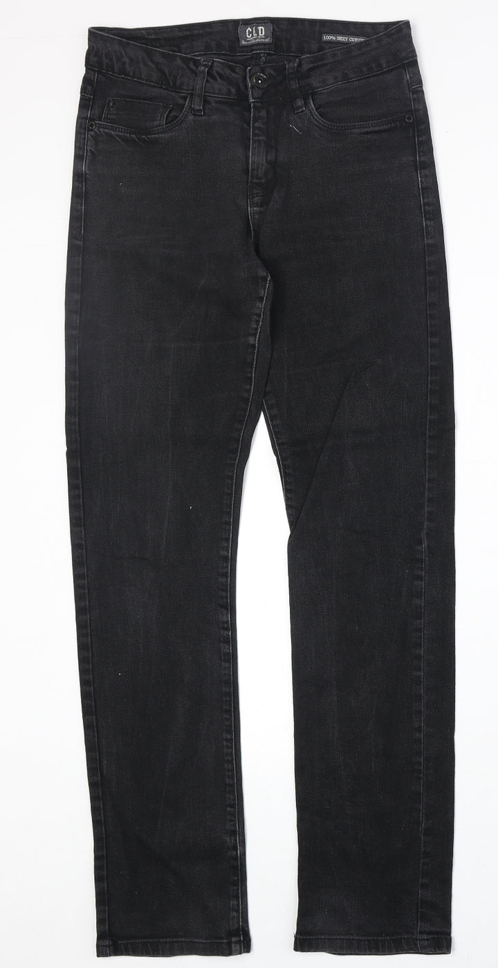 CLD Womens Black Cotton Straight Jeans Size 28 in Regular Zip