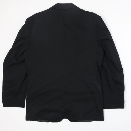 Classic Mens Black Polyester Jacket Suit Jacket Size 38 Regular