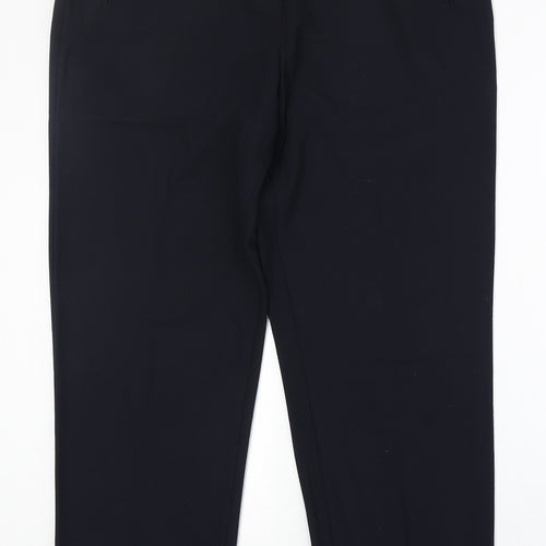 Marks and Spencer Womens Black Polyester Carrot Trousers Size 14 Regular Zip - Zipped Pockets